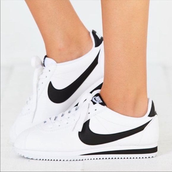 nike cortez white and black womens